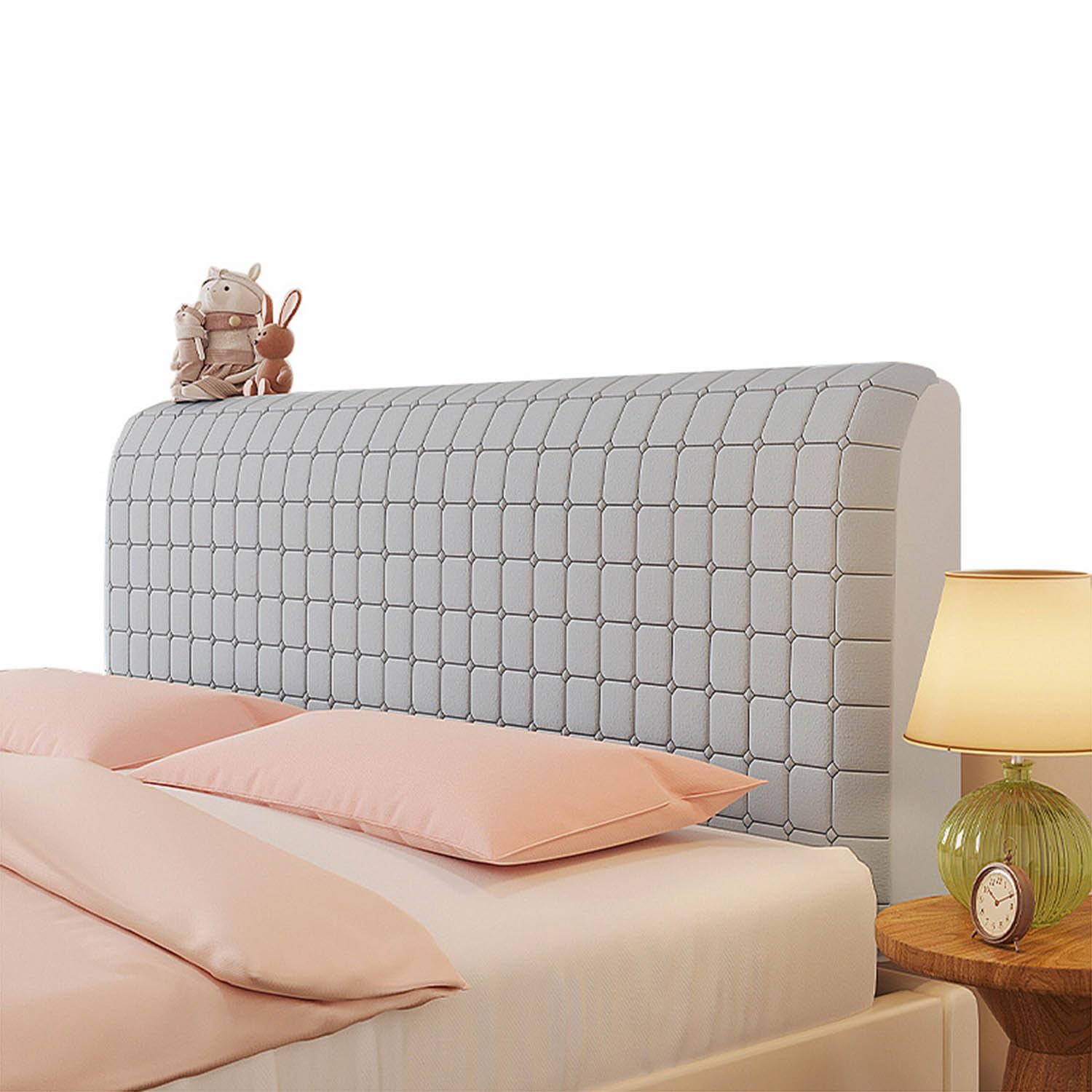 ZORZA Copri Testata Letto Matrimoniale/Singolo Elastica Antipolvere Imbottita,Protez Copri Fodera testiera Ispessita Letto,per Testiera Letto Decorazione,A06,2.2m/87 in