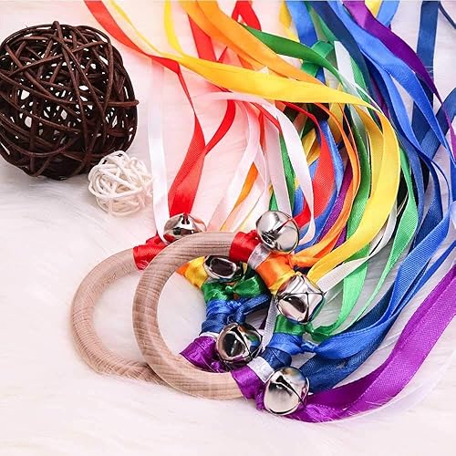 Miniatura 7 de TANOFAR Juguete Montessori  Cometa de mano  Juguete sensorial para bebé  Juguete sensorial de cinta  Juguete Waldorf  Juguetes de madera para bebés