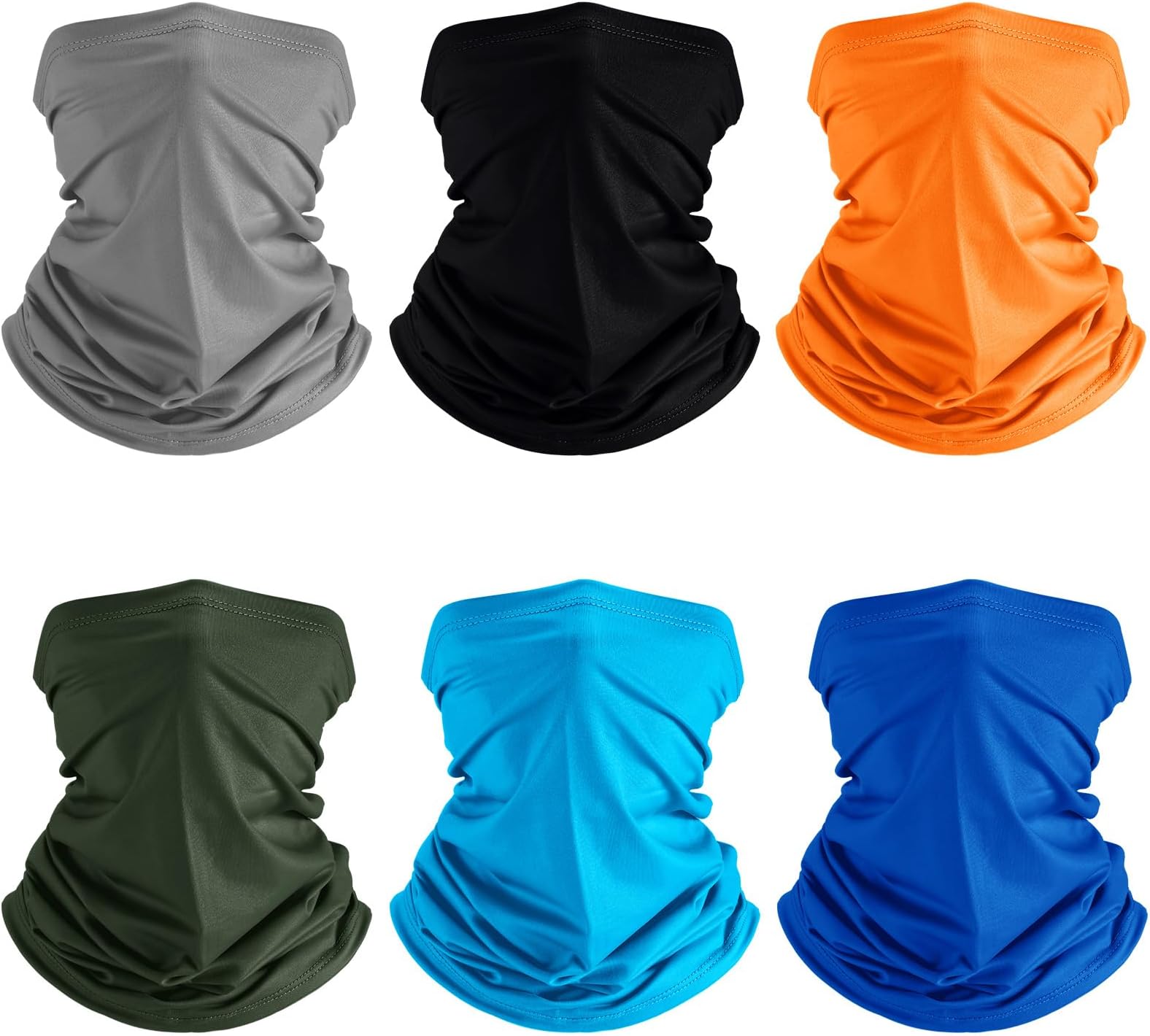 6 Pieces Summer UV Protection Face Mask Neck Gaiter Scarf Sunscreen Breathable Bandana