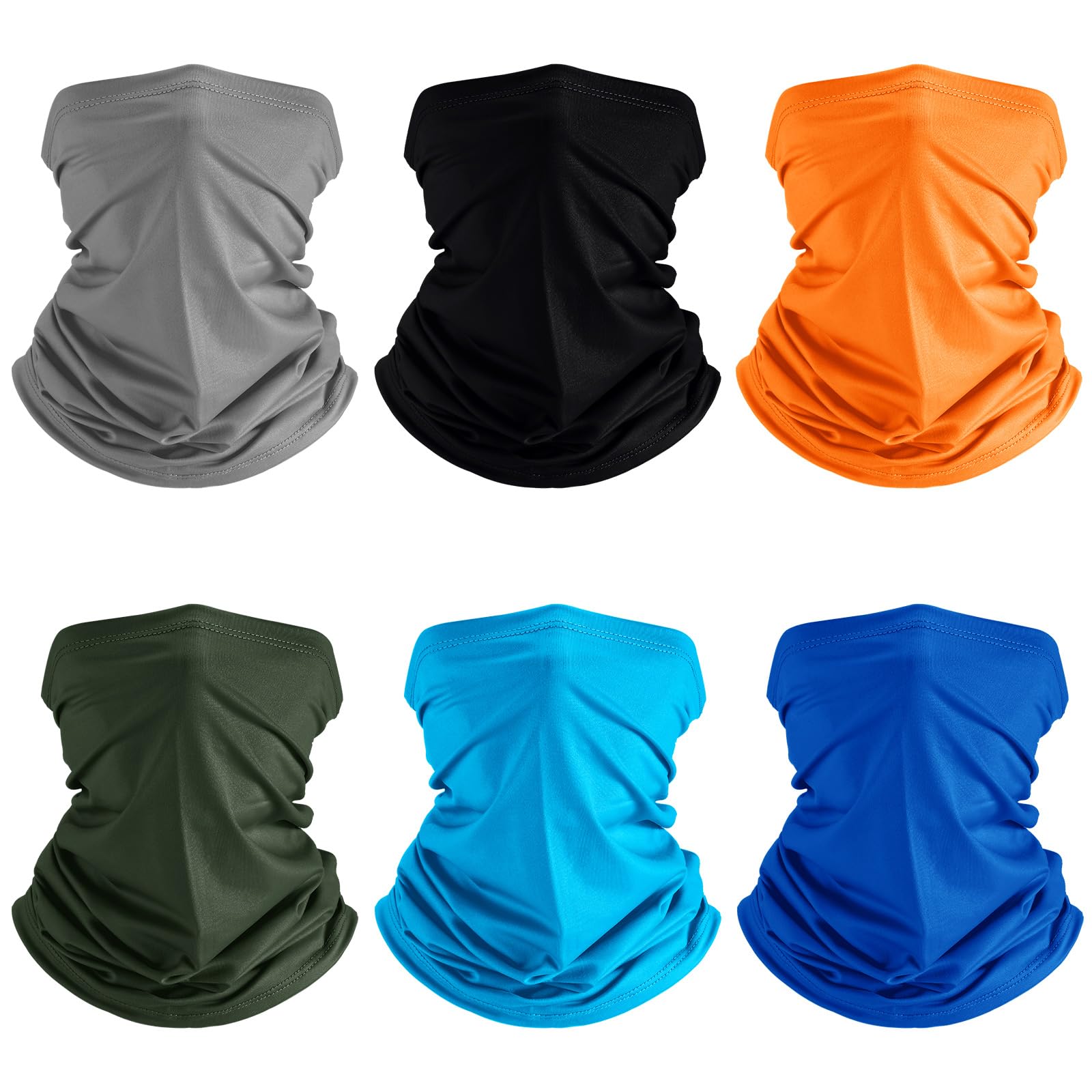 6 Pieces Summer UV Protection Face Mask Neck Gaiter Scarf Sunscreen Breathable Bandana