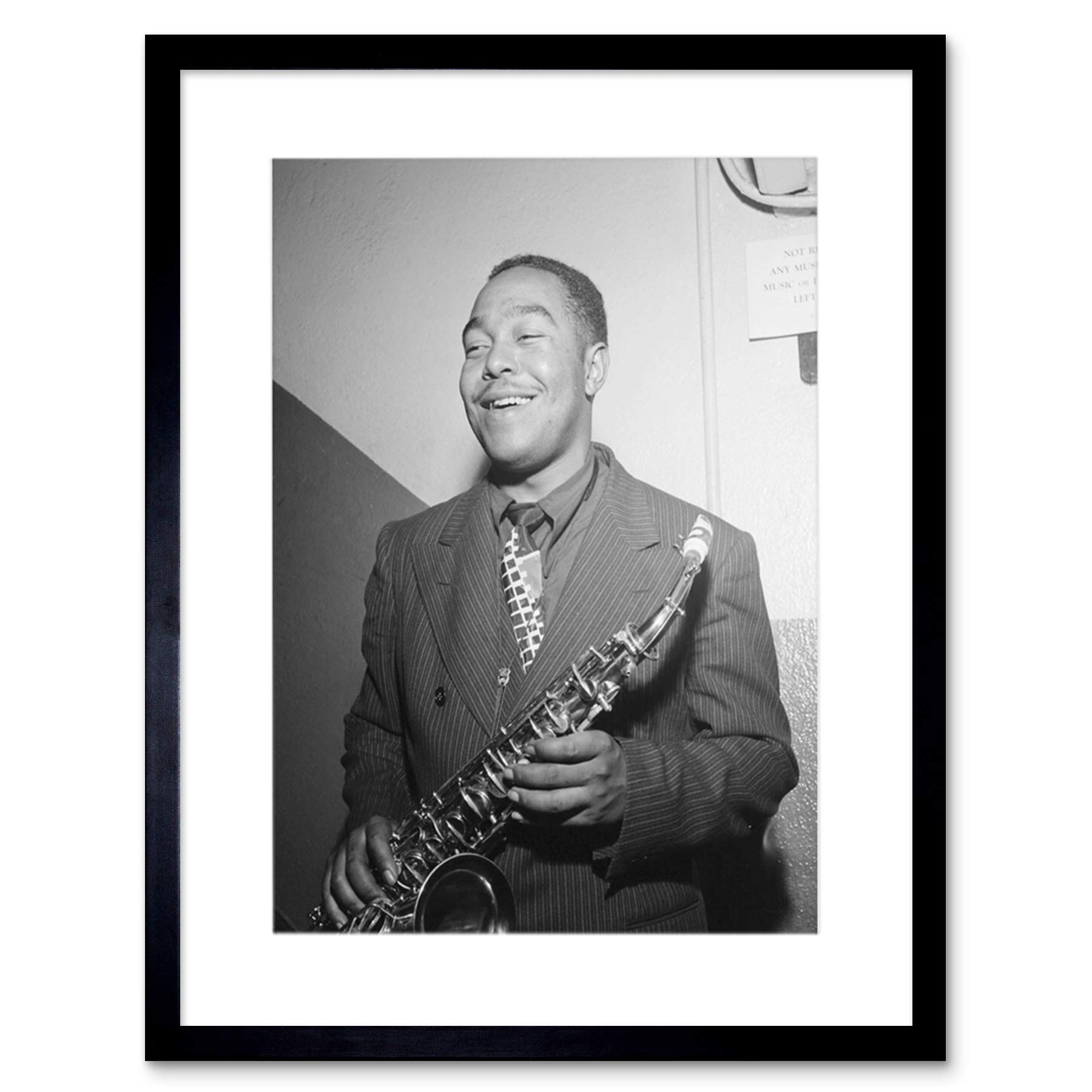 Wee Blue Coo VINTAGE PORTRAIT JAZZ SAX LEGEND CHARLIE PARKER BIRD FRAMED ART PRINT B12X3775