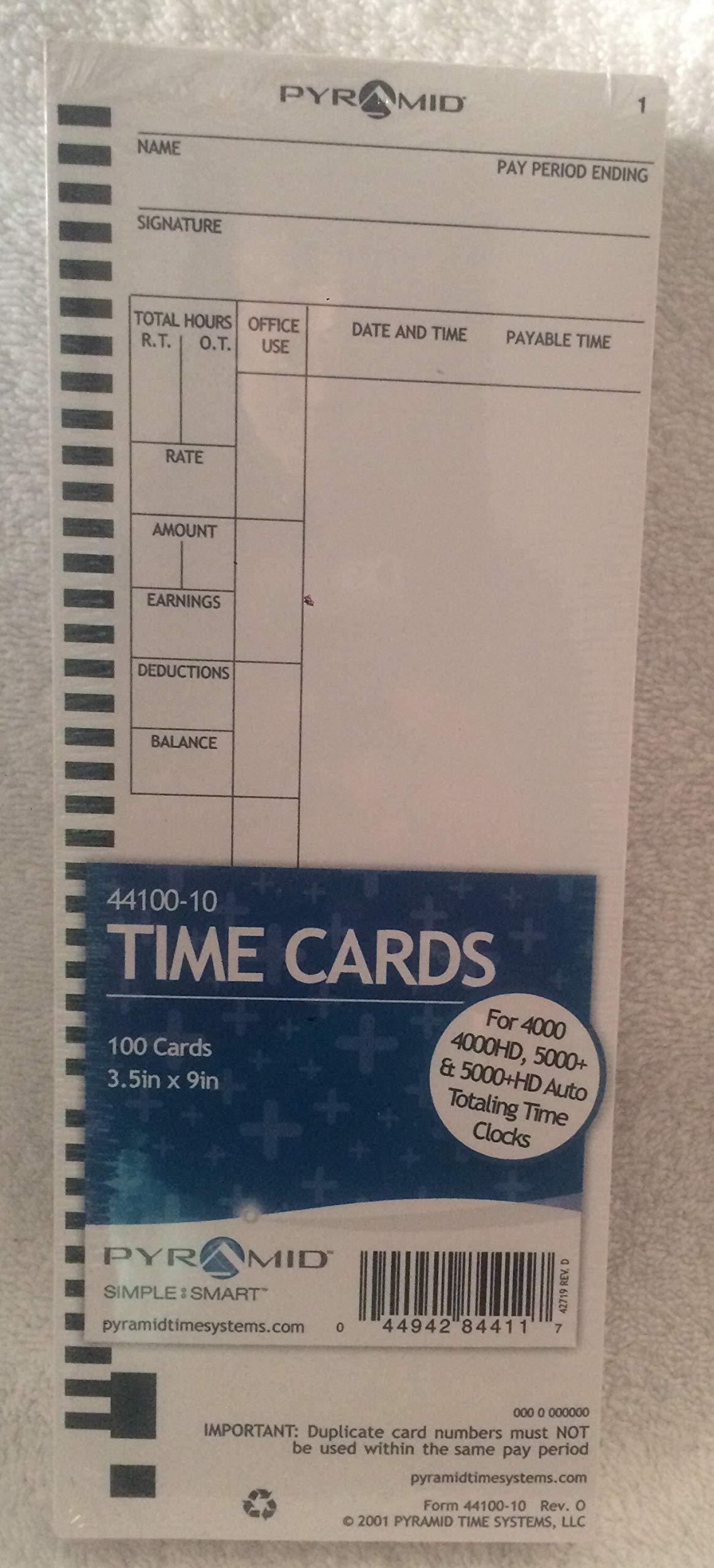 PyramidPTR4000 Computerized Payroll Time Card (4410010)
