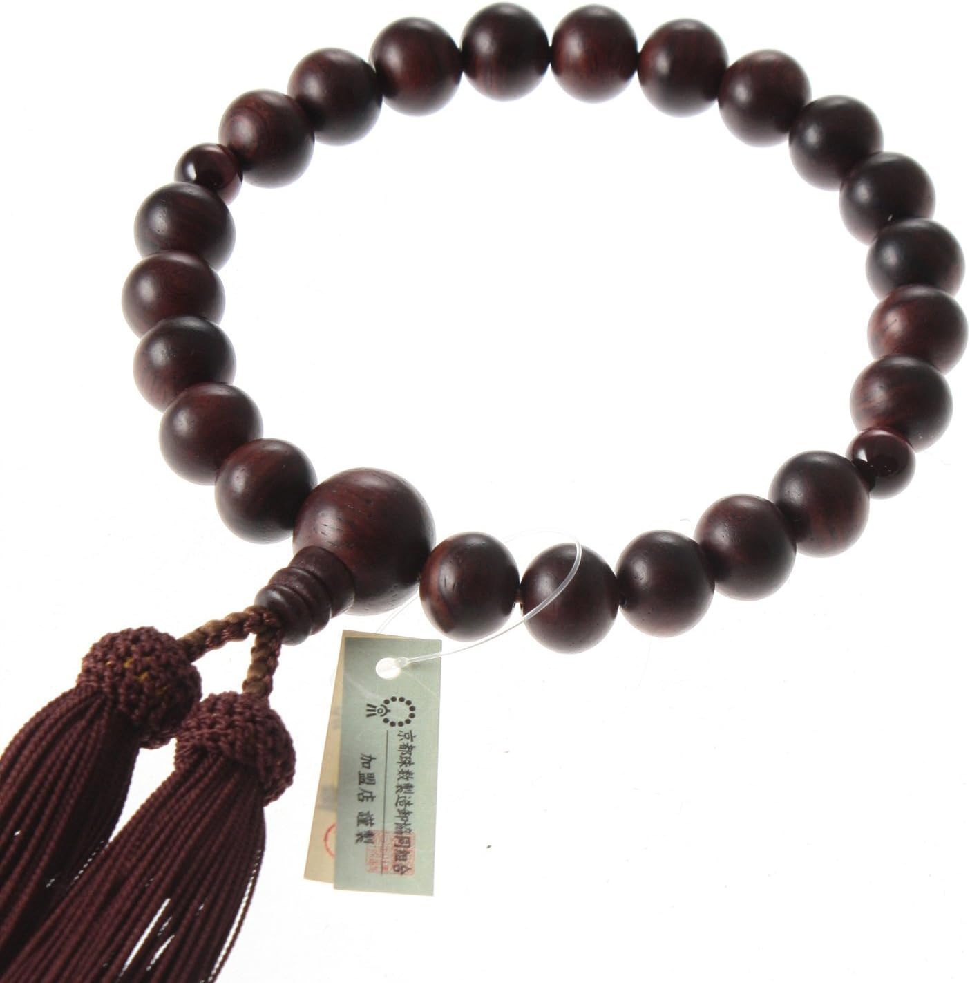 Kyoto-made Ojuzu Buddhist Prayer Beads, Tiger Eye Premium Stone x Shitan Wood with 100% Silk Tassel [ Made in Kyoto, Japan ] [ Hand-Made / Handcrafted Juzu Beads ] [ Zen Meditation ]