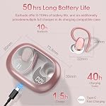 Ecouteurs sans fil, 50H Bluetooth 5.4 Casques Sport, Bluetooth Ecouteurs avec ENC Annulant le bruit, HiFi Ecouteurs sans fil Stereo Sound avec écouteurs, IP7 Bouds d'oreille imperméables, Rose