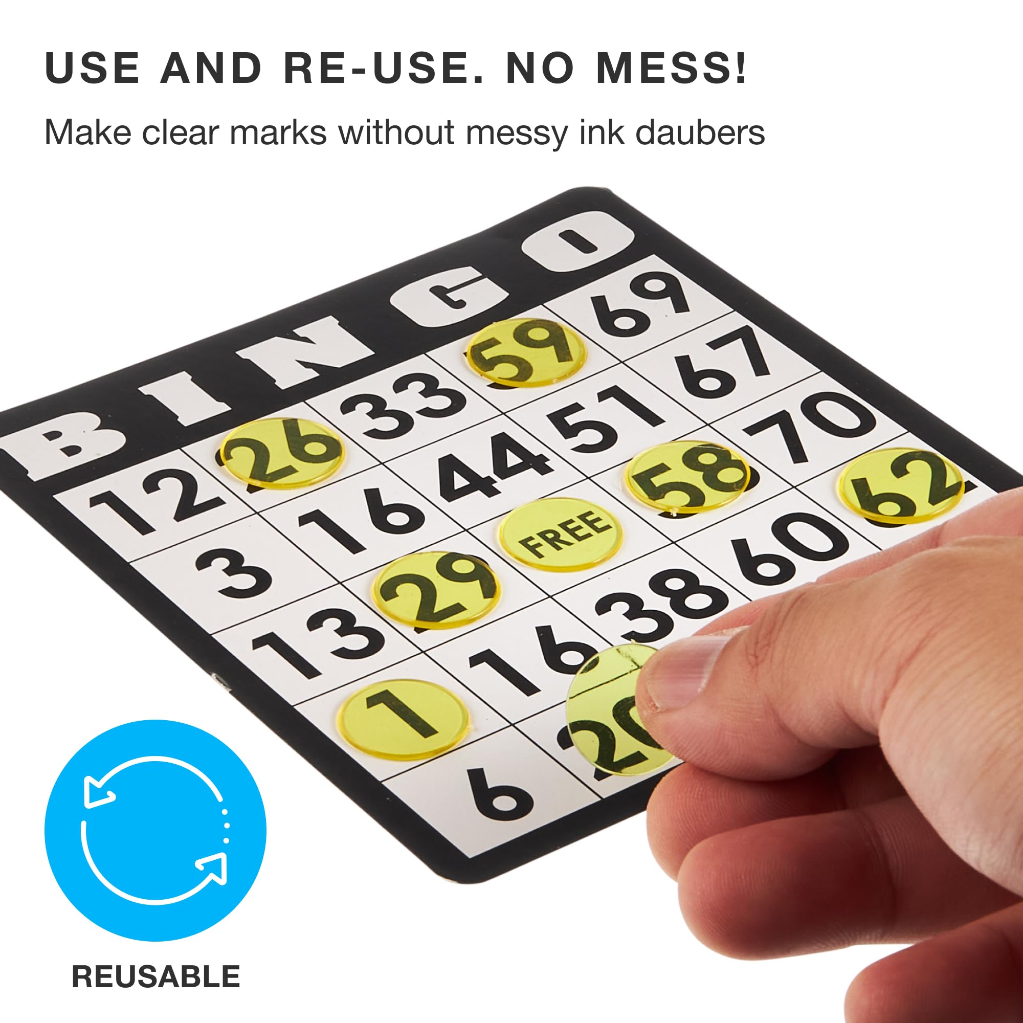Royal Bingo Supplies - Pack de 1000 fichas de bingo de 1,9 cm - GBIN-307, Amarillo