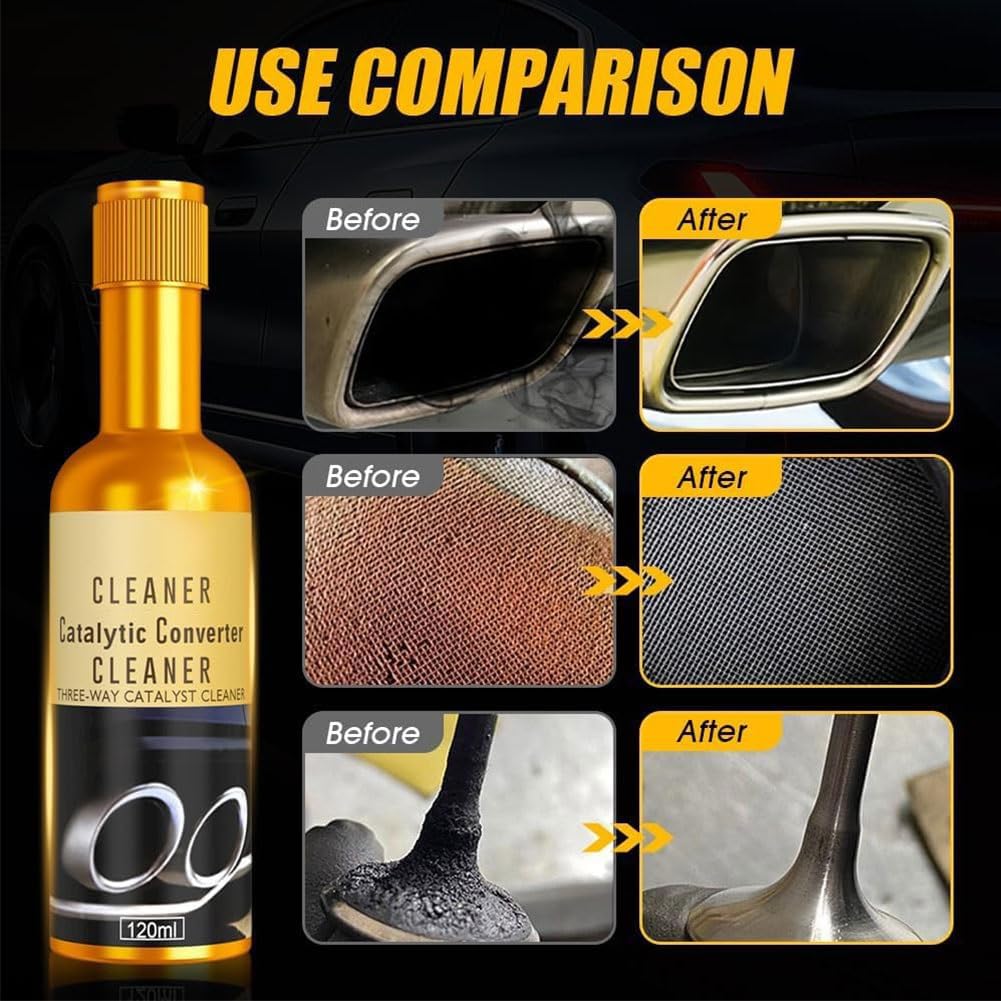 Catalytic Converter Cleaner Fuel System Additive for Gas and Diesel Vehicles Engine and Exhaust System Maintenance Easy Pour In 120ml (3 PACK) - 5