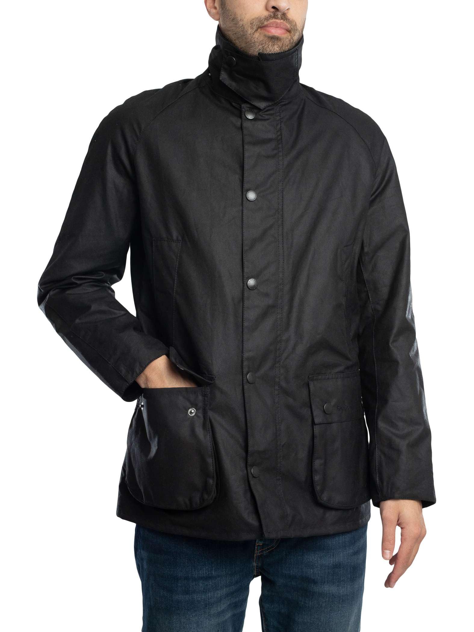 Barbour Ashby Wax Corduroy Collar Jacket, Black, Size Xl, Men