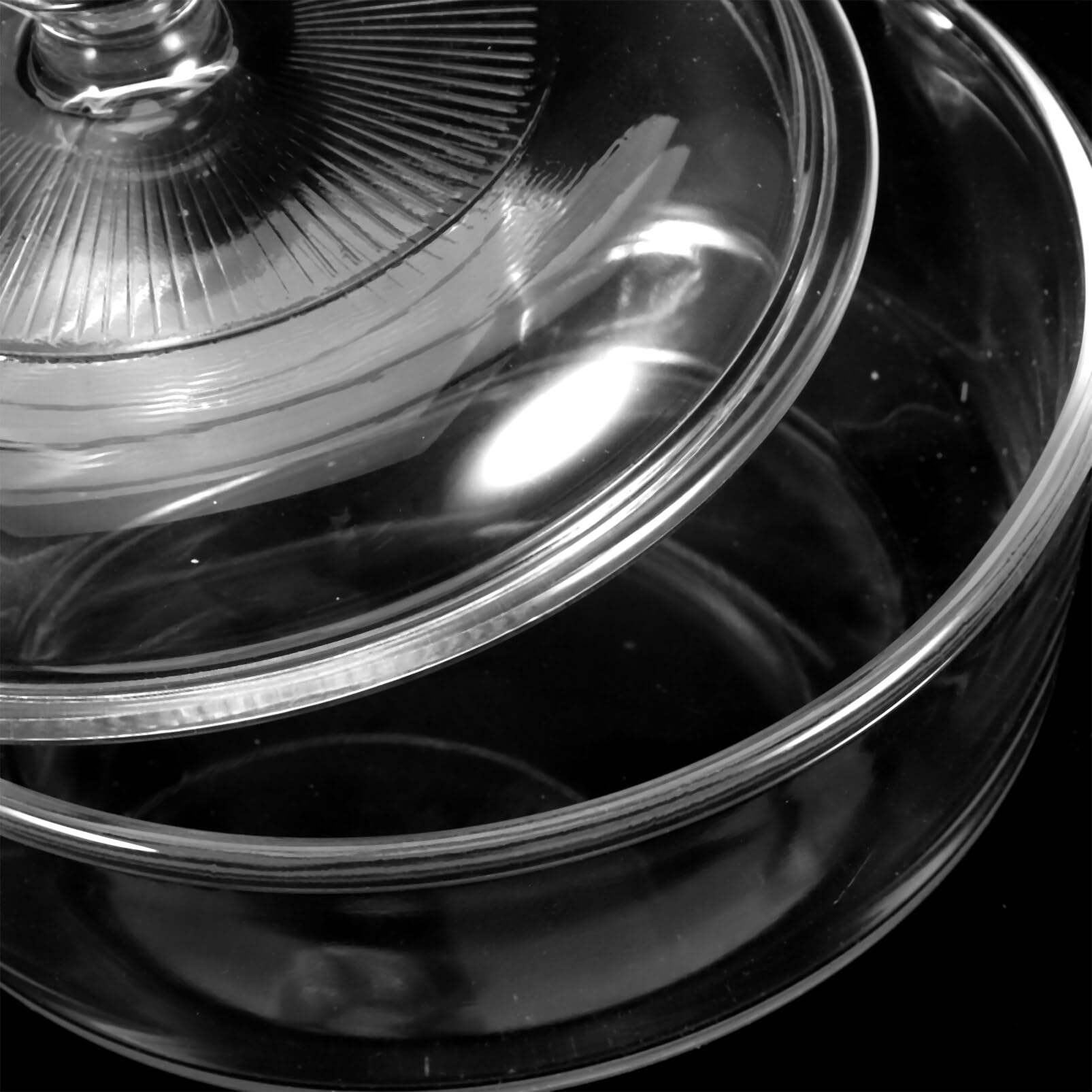 Alipis Große Salatschüssel aus Glas 1l mit Deckel und Doppgriffen | Transparent, Leicht zu Handhaben und Transportieren, zum Aufbewahren und Servieren von Speisen