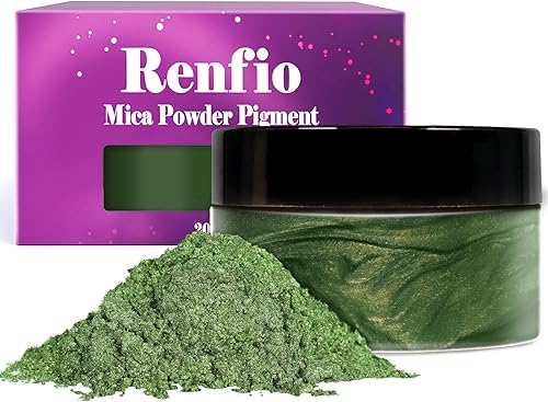 Renfio Pigmento de polvo de mica de 3.53oz, tinte natural metálico de perlas minerales, tinte de resina epoxi brillante para pintar jabón, bombas de