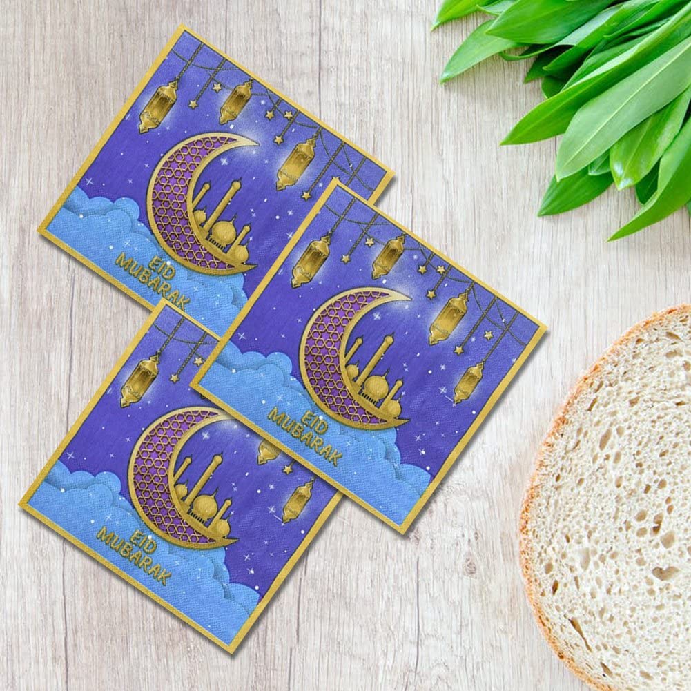 Luxylei Eid Mubarak Servet Ramadan Decoratieve 20Pcs Papieren Servetten Ramadan Thema Servetten Eid -fitr Feestbenodigdheden