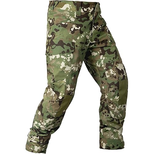 Men’s Tactical Pants Camo Combat Pants Water Resistant Cargo Pants Hiking Paintball Airsoft Hunting NO Knee Pad