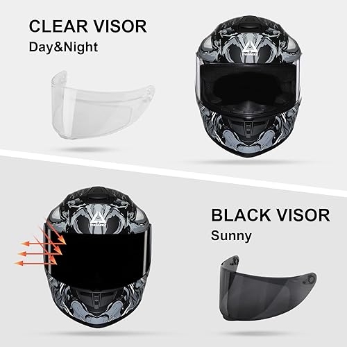 Miniatura 2 de Triangle Casco de moto integral "Graffiti Cross" Street Bike DOT, M