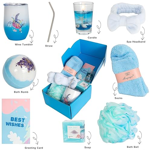 Miniatura 8 de Paquete de cuidado personal de regalos oceánicos para mujeres, regalos de spa oceánico para amantes de las tortugas marinas, tema de playa costera,