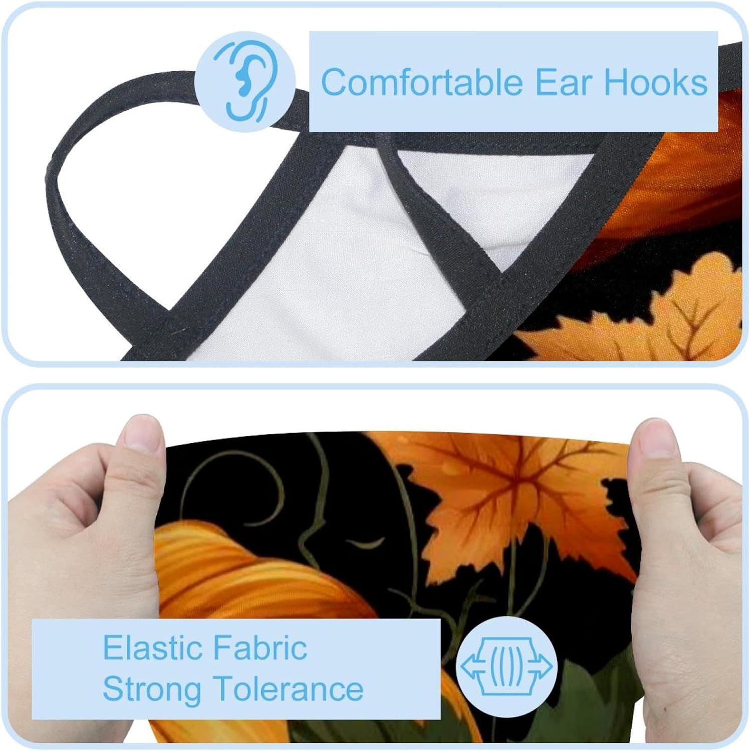 4 Pieces Thanksgiving Pumpkin UV Protector Scarf, Summer Cooling Neck Gaiter for Men/Women