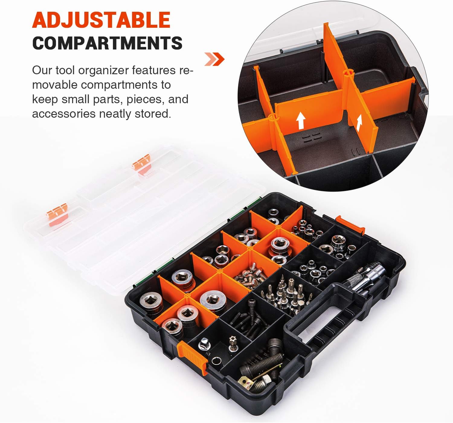 P-SH-Tote Shelf Kit for Van Shelving Storage, 3 Plastic Storage Box w/ 1 set Organizer Holder for Small Parts, Screws and Hardwares