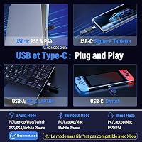 Tatybo Vezeték Nélküli Gamer Fejhallgató Mikrofonnal, 7.1 Surround Hangzás, 35 Órás Akkumulátor, 50mm Meghajtó, Légáteresztő Fülpárnák, PS5  6