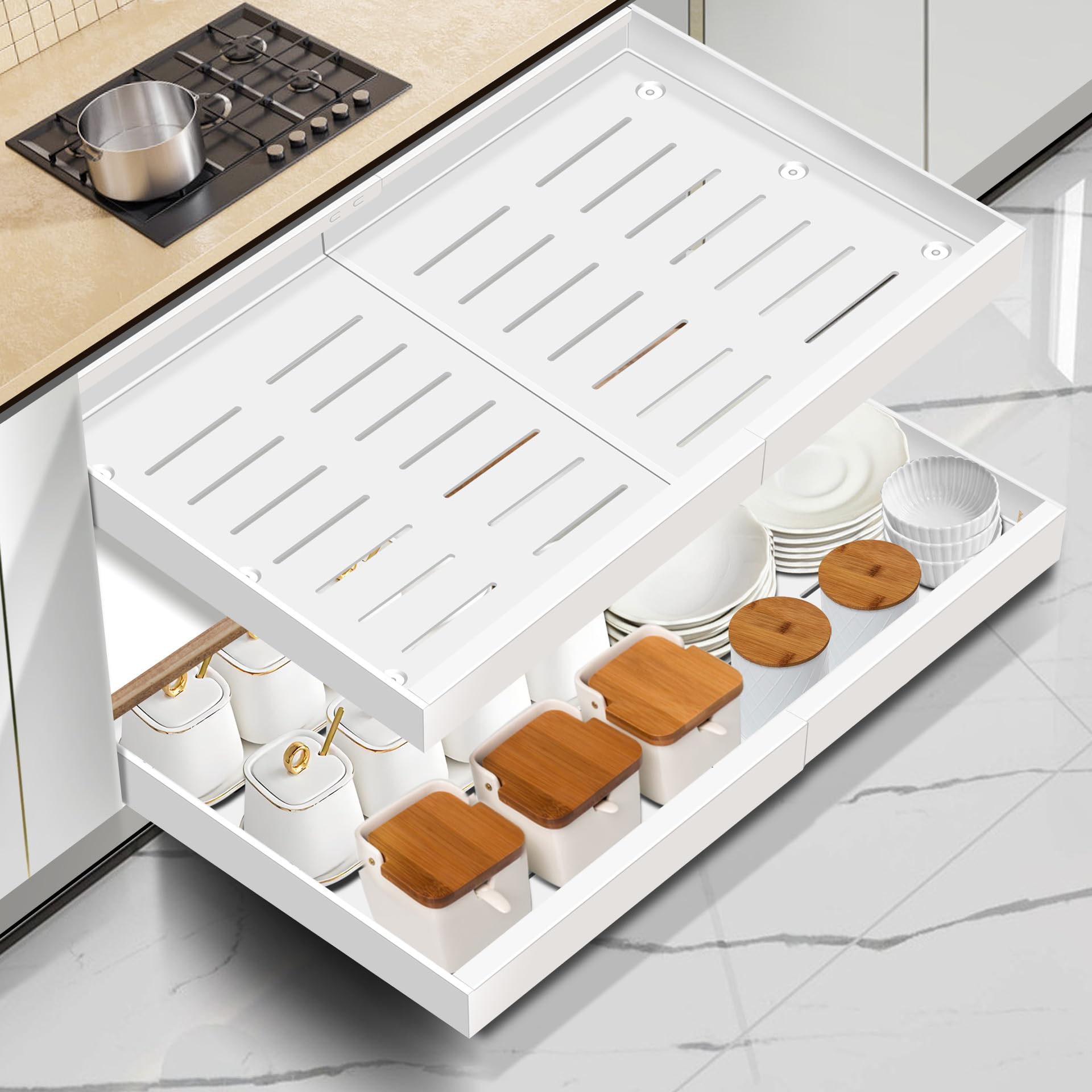 Mimoke Erweiterbarer Ausziehbarer Schrank Organizer, Küchen