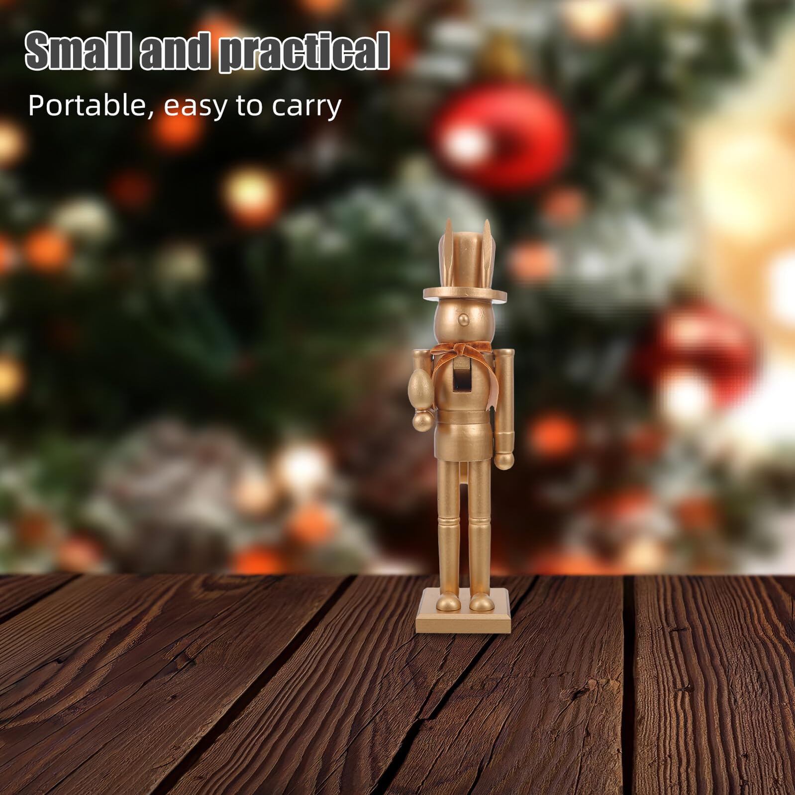 Ipetboom Osterhasen Nussknacker 38,5cm Frühlingsdekoration für Tisch Fensterbank Robuste Holzfigur als Festliche Osterdeko und Sammlerstück