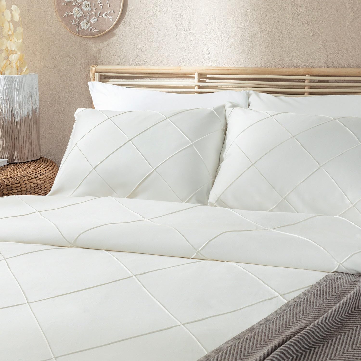 Mattıen Bambu King Size Nevresim Seti 230X220 Cm Ekru