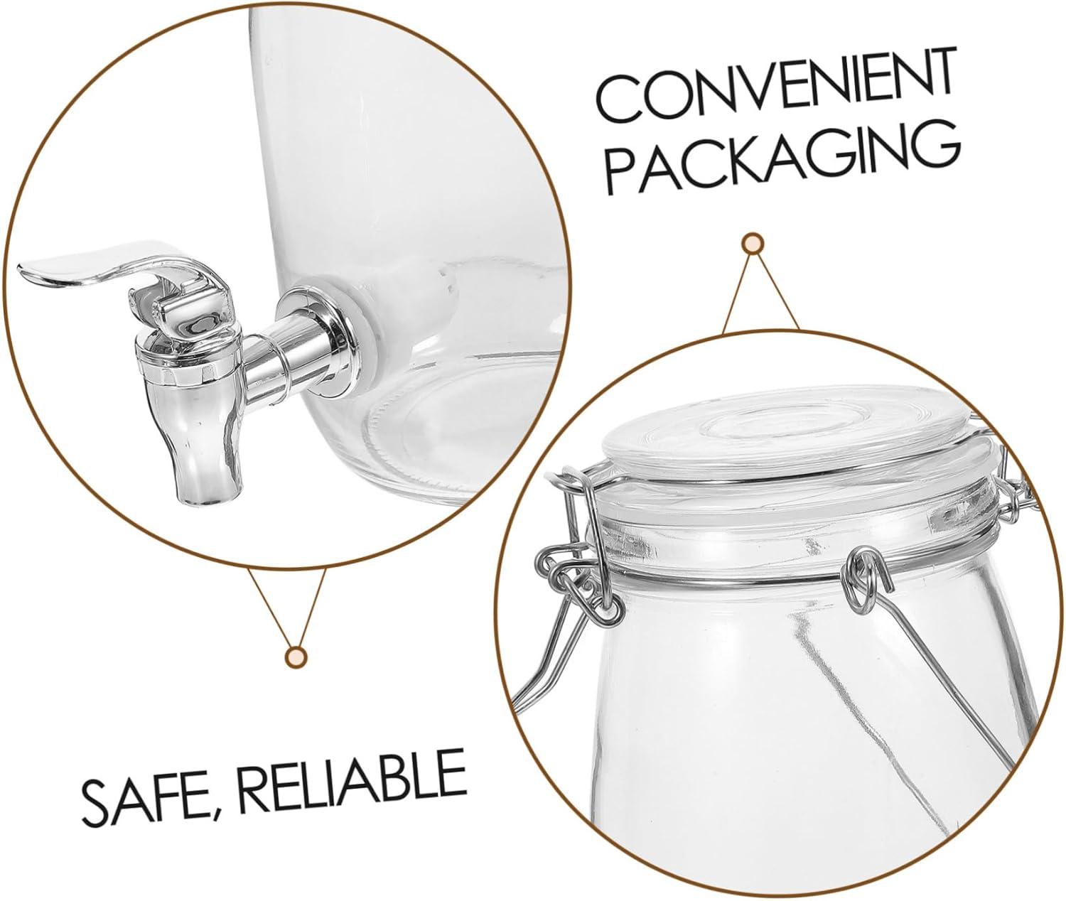 IMIKEYA 1pc Glass Juice Dispenser Faucet Sealed Beverage Container for Home Use for Wine Juice and Convenient Food Storage Jar Tap