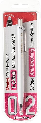 Miniatura 3 de Pentel Orenz - Portaminas (0.008 in), barril blanco, paquete de 1 (PP502BP)