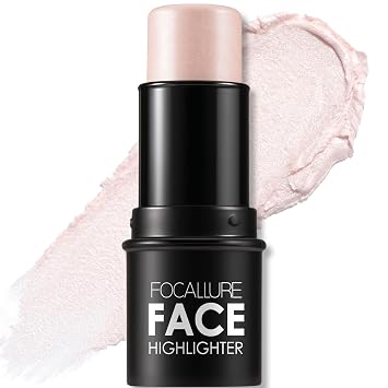 FOCALLURE Cream Highlighter Stick Shimmer Illuminator Pen, Non-greasy Long-lasting Glow Stick, Lightweight Buildable Makeup for Face & Body, Easy Blending Strobing Cosmetic,LACE