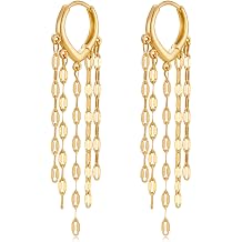 Gold Silver Tassel Chain Hoop Earrings for Women Trendy Dangling Earrings Hypoallergenic Fashion Jewelry Gifts