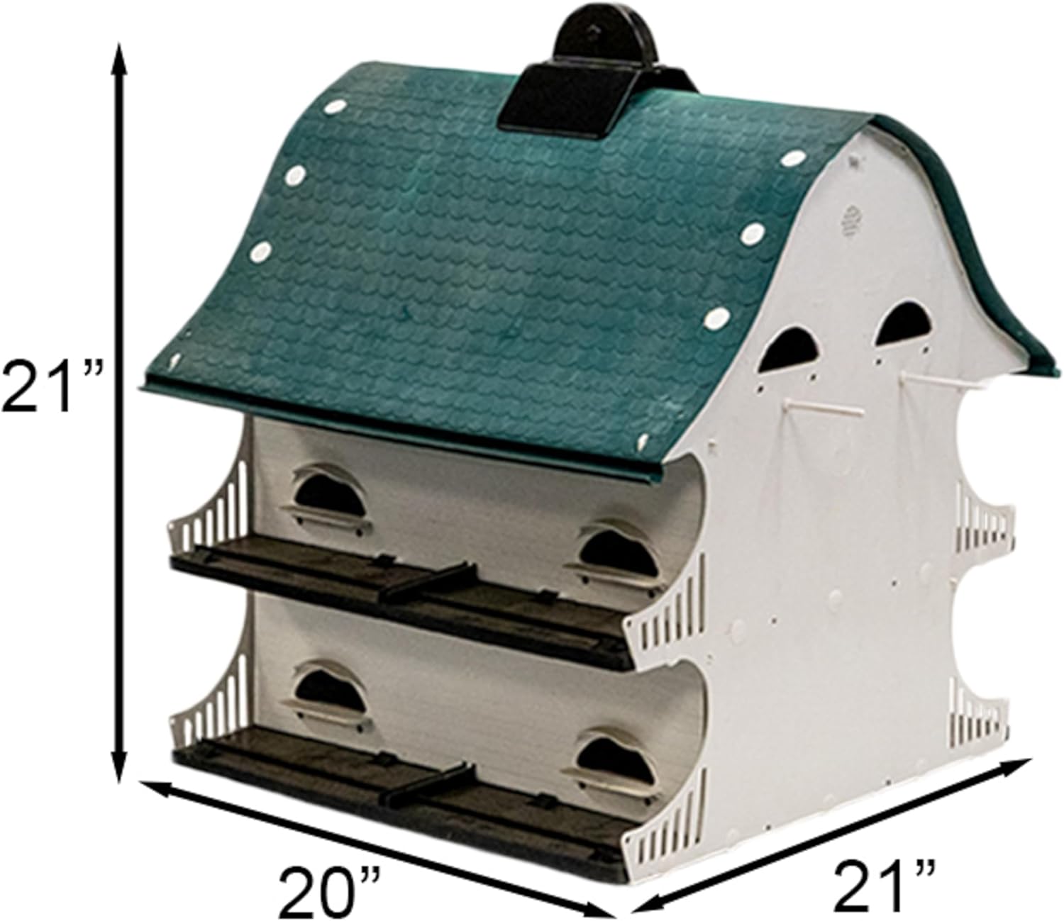 Complete Martin Colony Kit | American Barn-Style Purple Martin House with Compatible Pole, Pulley System & 2 Decoys | Durable Outdoor Birdhouse Setup for Backyard Birding & Easy Maintenance