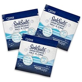 SinkSuds Laundry Detergent Travel Size Liquid Soap TSA Compliant Safe for All Fabrics, 3 Packets