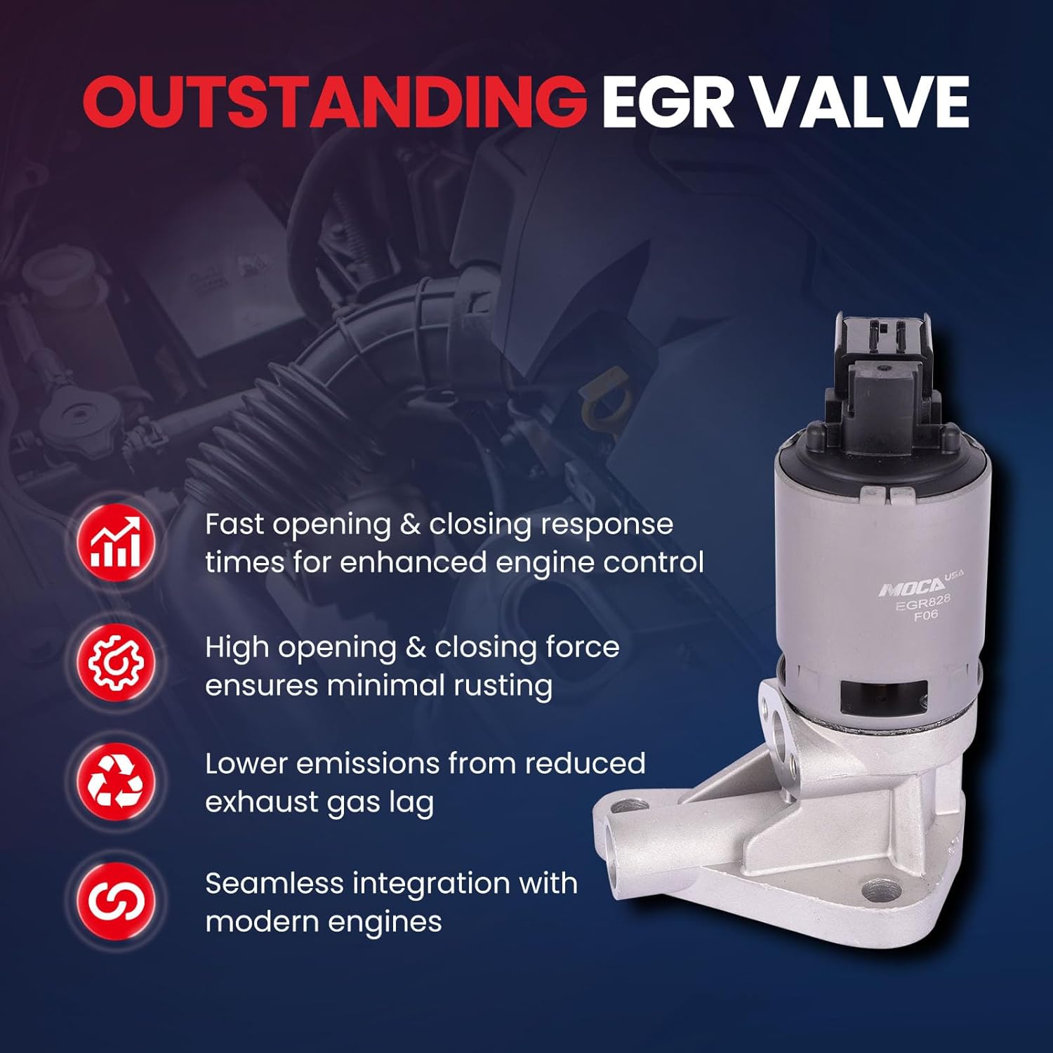 MOCA EGV828 EGR Valve Fit for Dodge 2005-2007 Dakota Durango Ram 1500, for Jeep 2005-2007 Grand Cherokee, for Jeep 2006-2007 Commander, for Chrysler 2007 Aspen