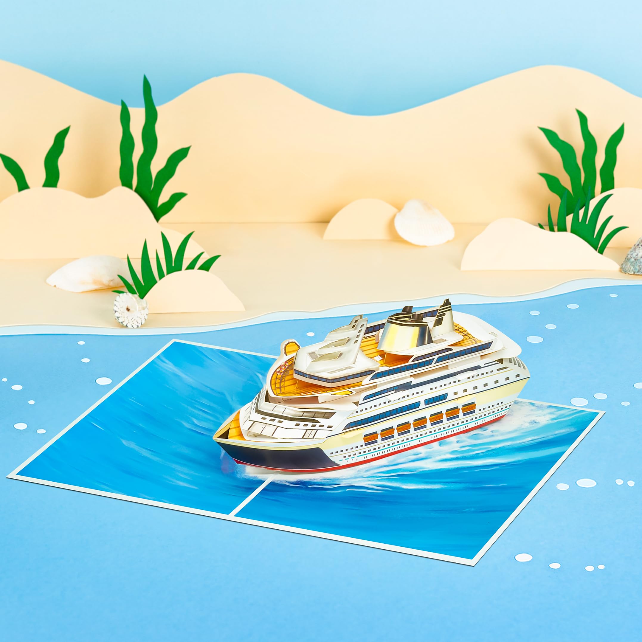 POPWOW Tarjeta desplegable de crucero, viajes, océano, tarjetas de felicitación 3D, regalo para el día del padre, jubilación, cumpleaños, papá, abuelo, hombres, compañeros de trabajo, jefe, 5 x 7