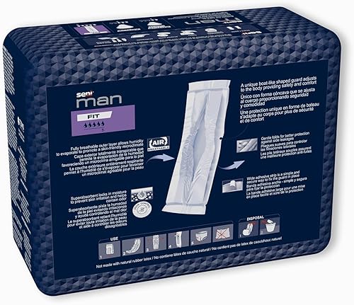 Miniatura 8 de Seni Man Fit - Almohadilla para incontinencia masculina transpirable 3-12 x 15-710 pulgadas S-FT10-US1, 10 unidades