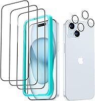 Vista 35 de ESR Paquete de 3 protectores de pantalla para iPhone 12 Pro Max, vidrio templado de dureza 9H, resistente a los arañazos con marco de fácil