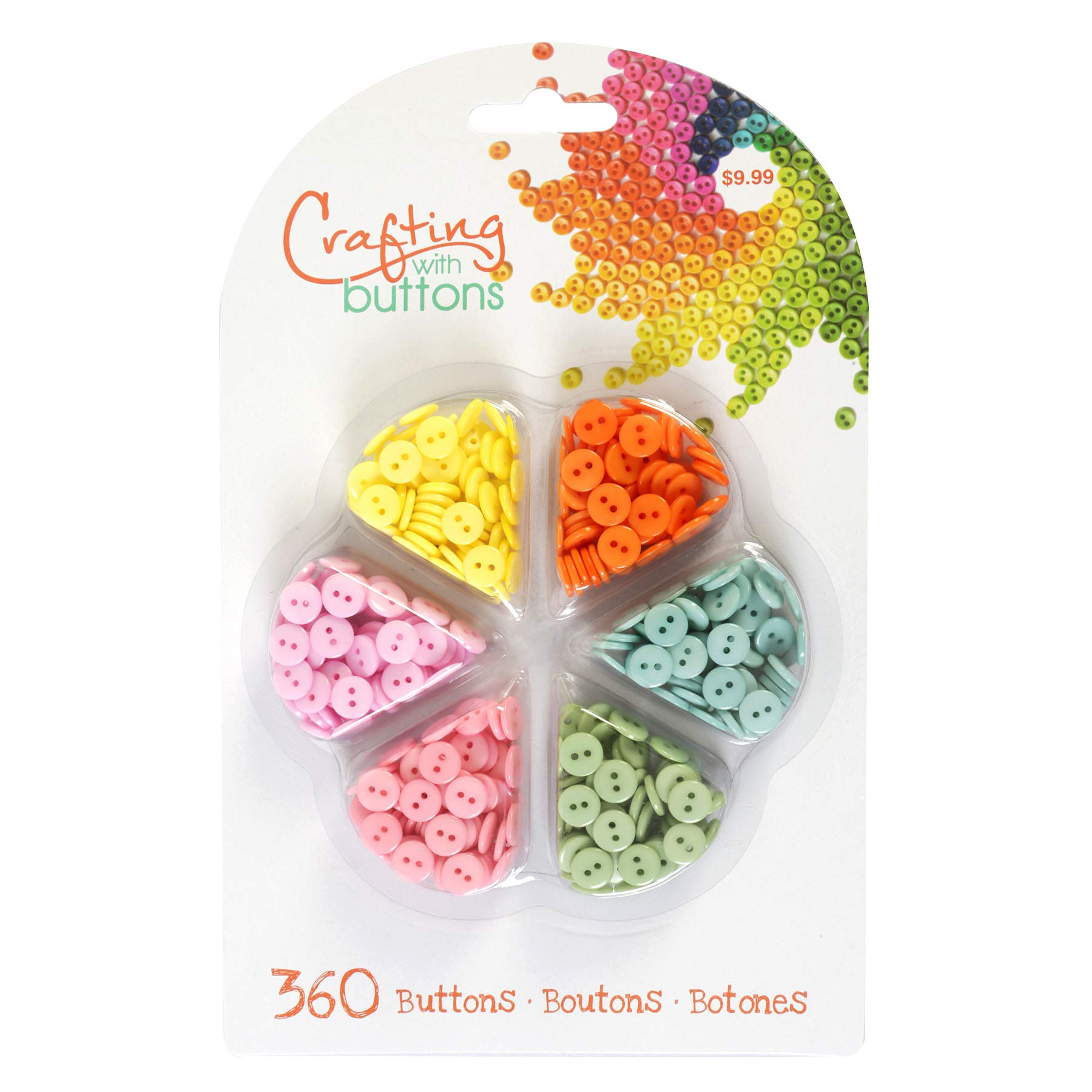 Blumenthal Lansing , 360pc, Yellow, Orange, Blue, Green, Light Pink Assorted Craft and Sewing Buttons
