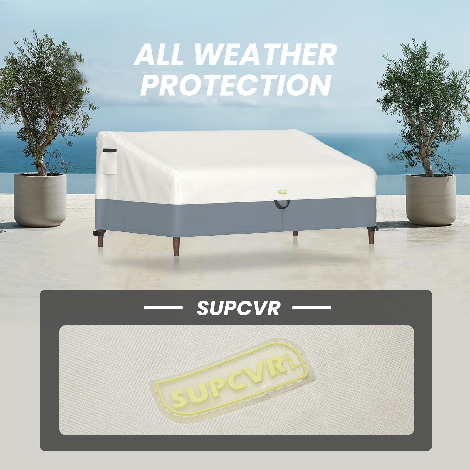 Wasserdichte Abdeckung Für 2-Sitzer Outdoor-Sofa – 147x83x78 Cm, 600D Oxford, Mit Zugbänden & Lüftung