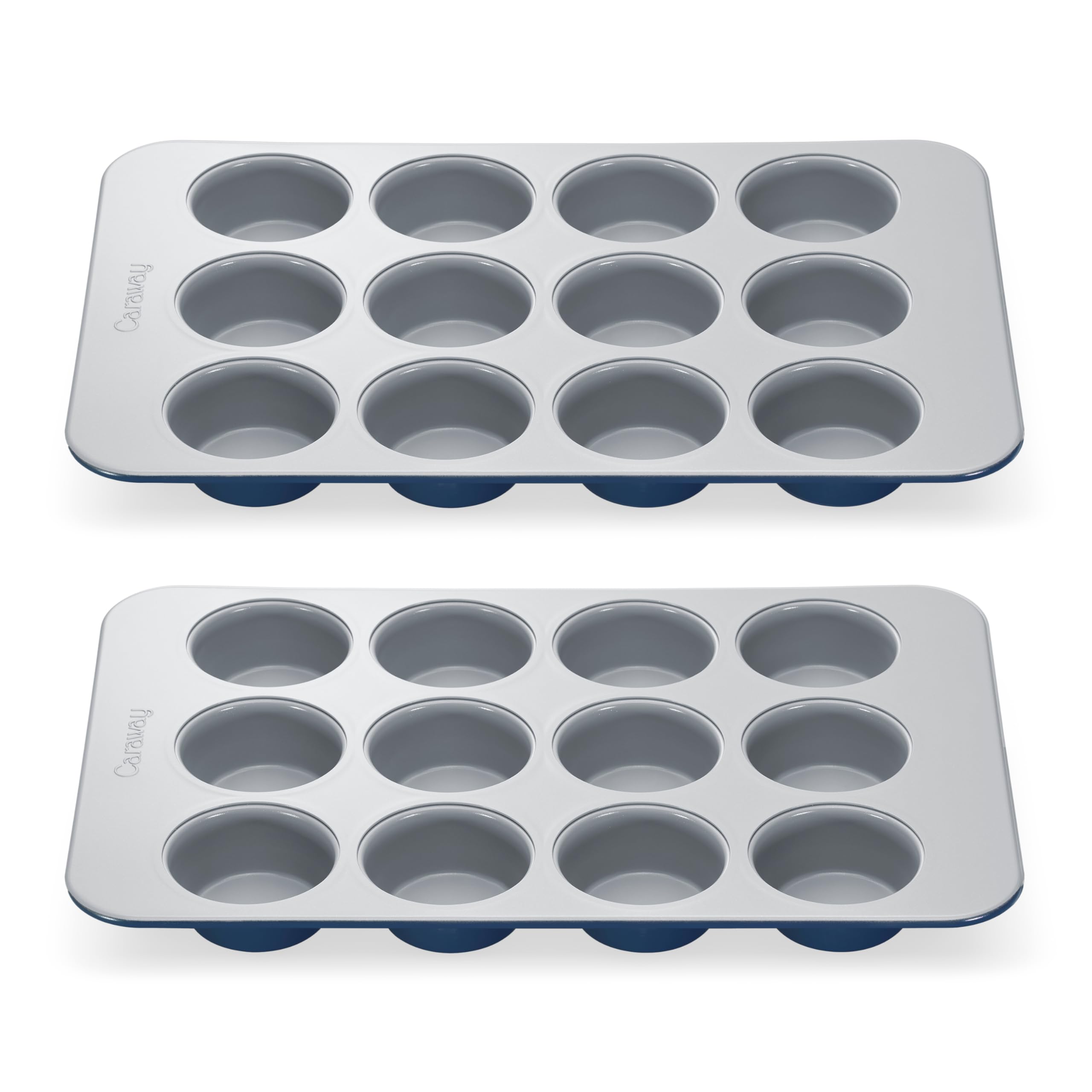 Caraway Molde para magdalenas de cerámica antiadherente de 12 tazas, revestimiento de cerámica naturalmente resbaladizo, no tóxico, libre de PTFE y PFOA, perfecto para cupcakes, magdalenas y más,