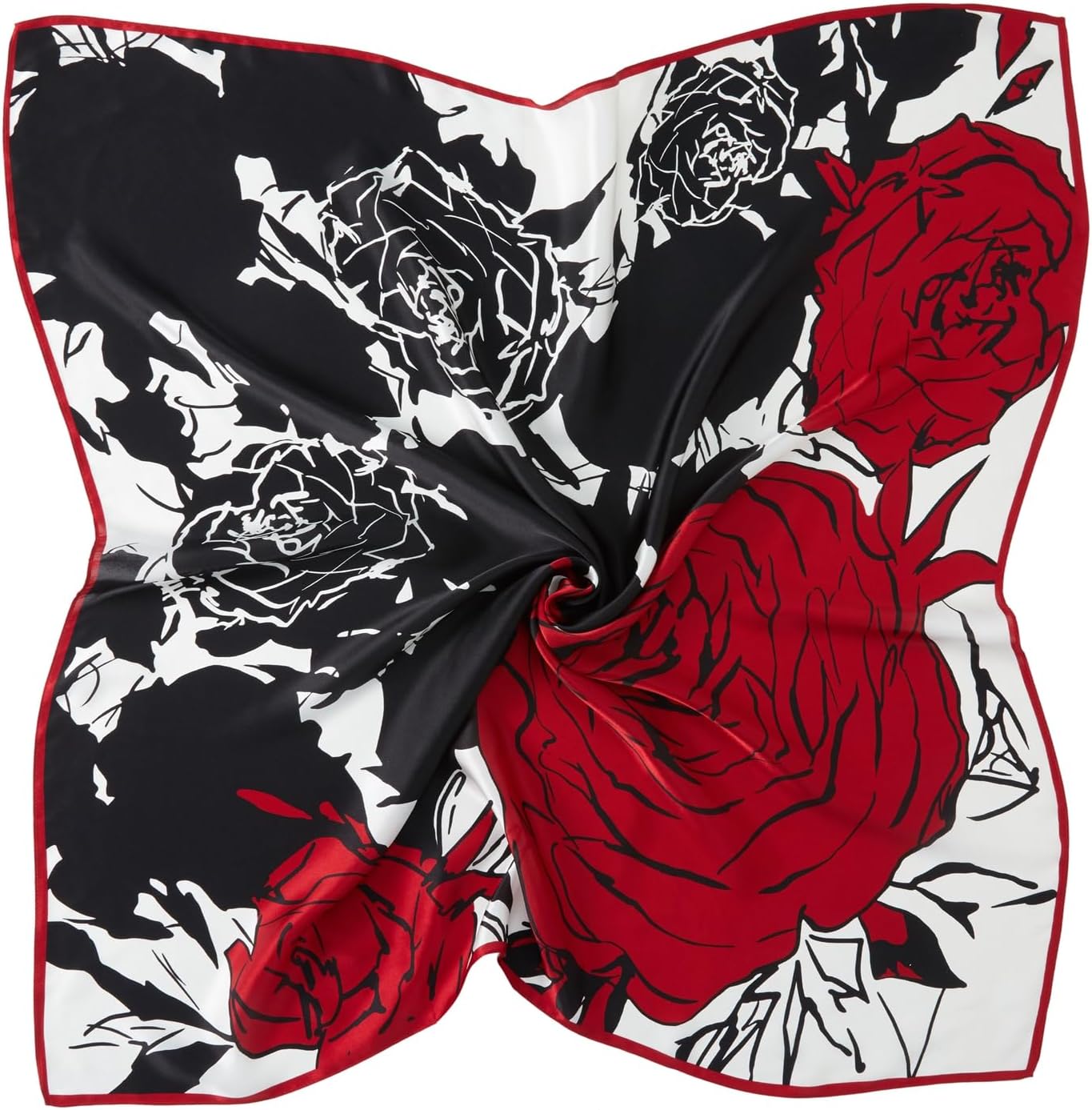 100% Mulberry Silk Head Scarf for Sleeping 35"x35" Square Silk Hair Scarf for Women Lightweight Bandana Large