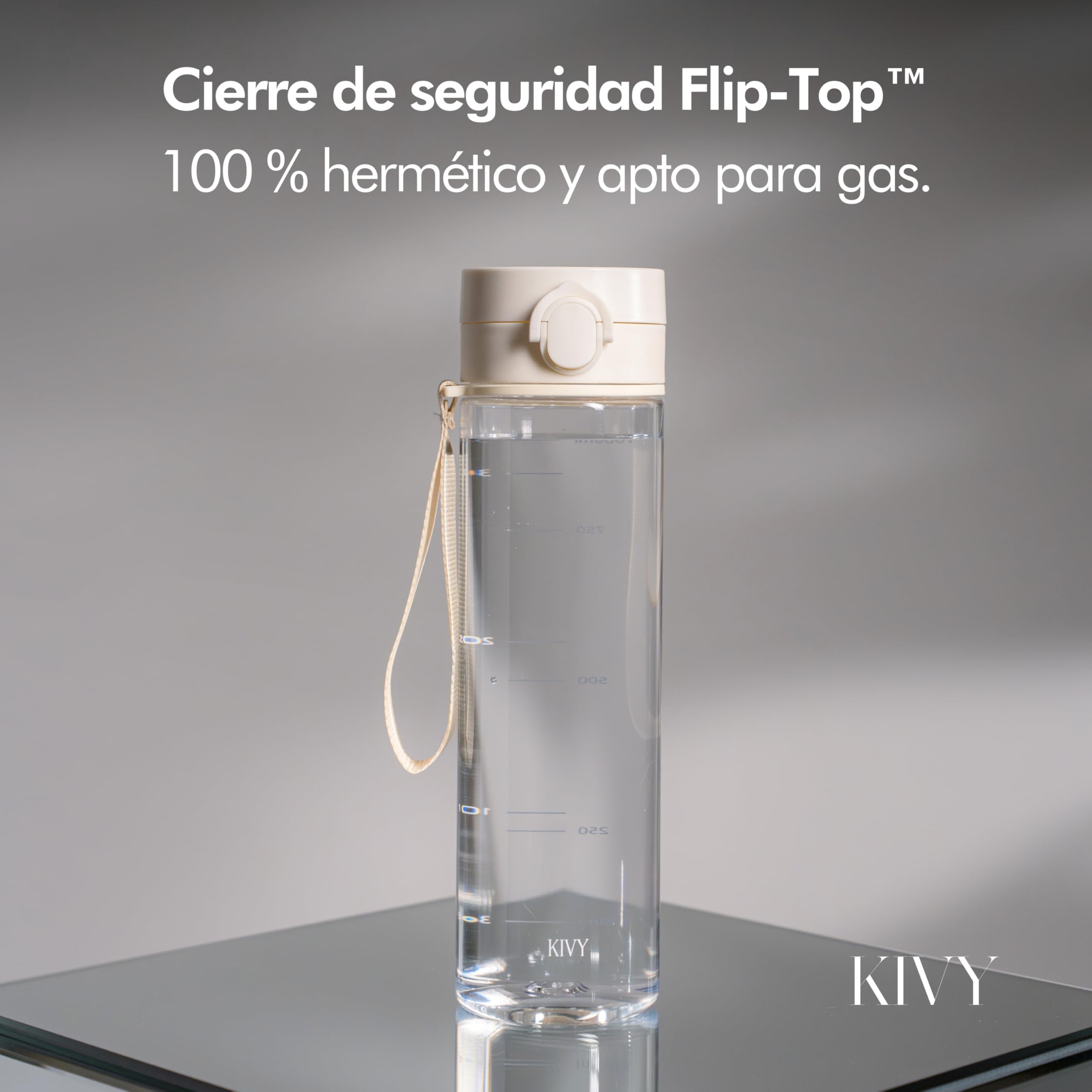 KIVY Botella de Agua Tritan 650ml [CON TAPA ABATIBLE] - Water Bottle para Niños & Adultos - Sin BPA - Garrafa Apto Lavavajillas - Cantimplora para Gimnasio, Deportiva, Oficina y Escuela - Verde — view 47