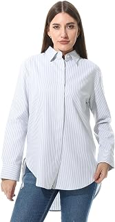 Andora Womens leeve Striped Oxford Chemise Modern