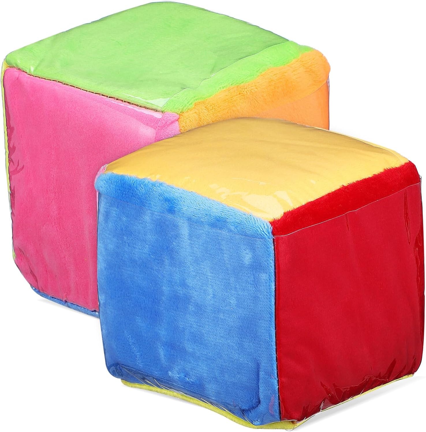 2Pcs Dices with Clear Pocket Large Teacher Dices Learning Cubes Pocket Educational Playing Game for Classroom DIY Education Playing Game