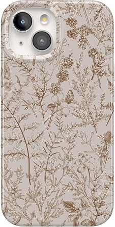 Casely iPhone 15 Case | Beige Garden | Neutral Floral | Compatible with MagSafe | Classic Ultra Slim Design