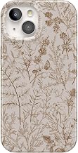 Casely iPhone 15 Case | Beige Garden | Neutral Floral | Compatible with MagSafe | Classic Ultra Slim Design