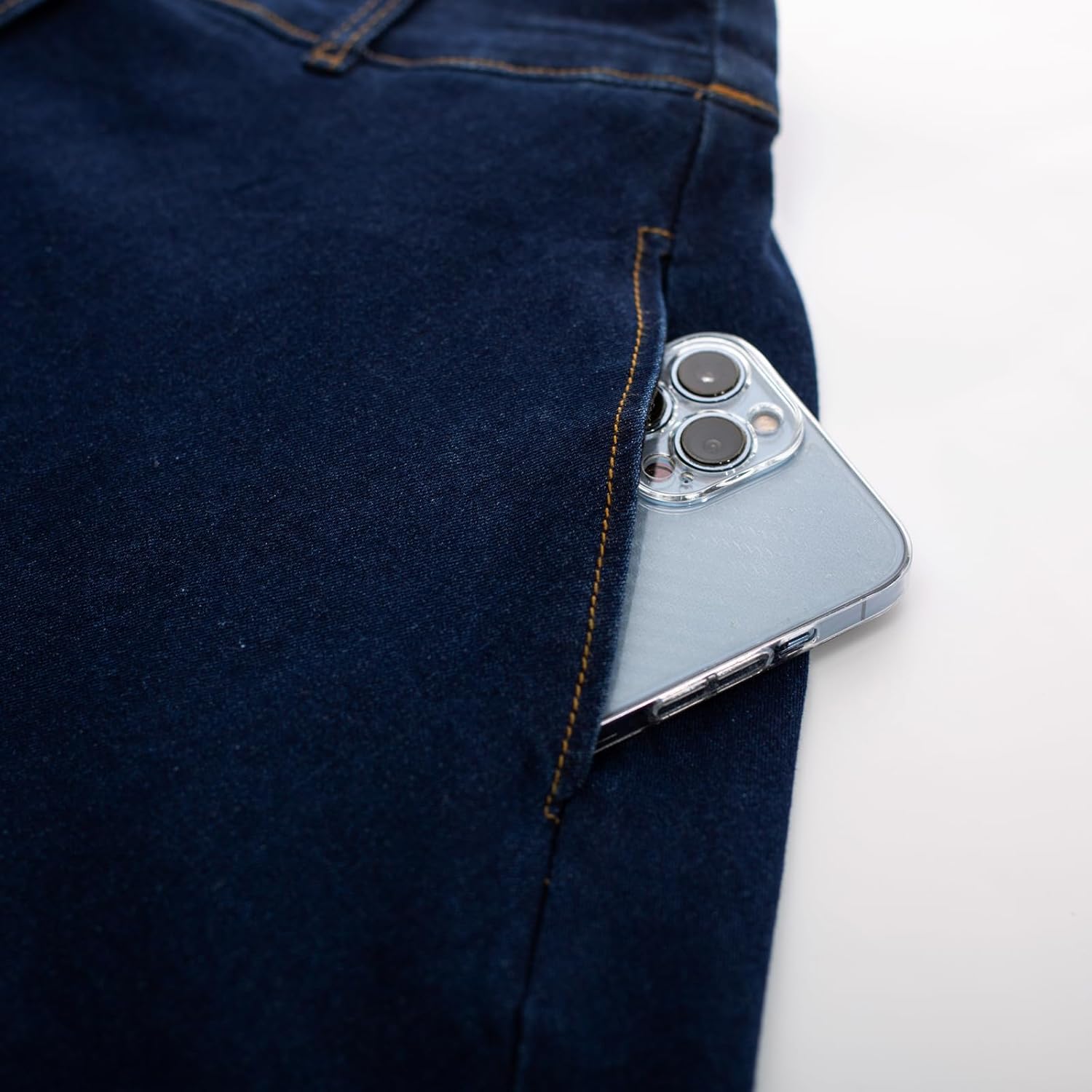 Belle Poque Women's Denim Skirts Vintage Below Knee Length High Waist A-Line Jean Skirts with Pockets - Image 6