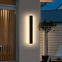 Vista 10 de luces de pared exterior de 39 pulgadas largas, lámpara de pared montada moderna, luces de 3 colores 3000K/4500K/6000K, IP65 impermeable, apliques