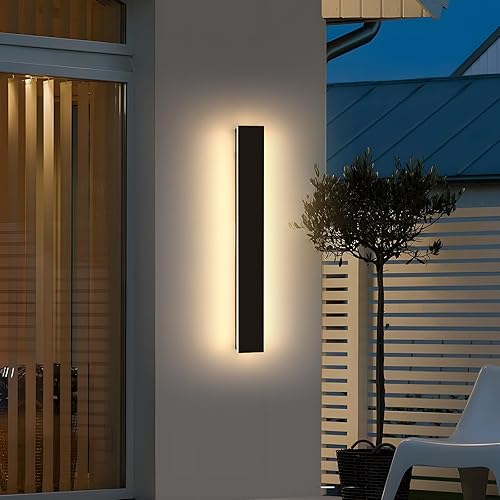 23.6inch Modern LED Wall Sconce, 3000K Warm White Outdoor Lights,