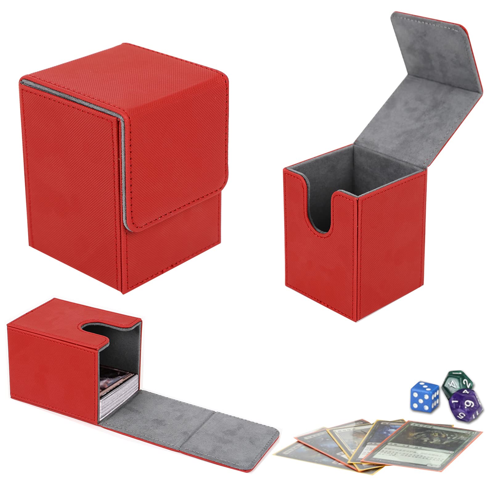 Per 80 Carte Doppia Manica Ciascuno Scatola Per Mazzi Con Display Commander Scatola Portaoggetti Per Carte Sportive 3 In 1 Per Oltre 200 Carte A Maniche Singole Custodia Per Mazzi Di Carte