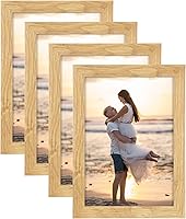 Vista 25 de Marco de fotos de 4x6 pulgadas, marco de fotos de madera de ROBLE con vidrio Perspex para exhibición vertical u horizontal en mesa o pared