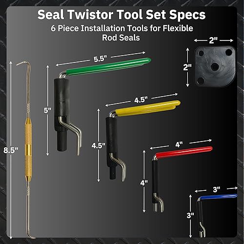 Miniatura 2 de Kit King - Juego de herramientas para instalar sello de cañas - Juego de herramientas para instalación, molinete, taza en U, hidráulico, 5 unidades