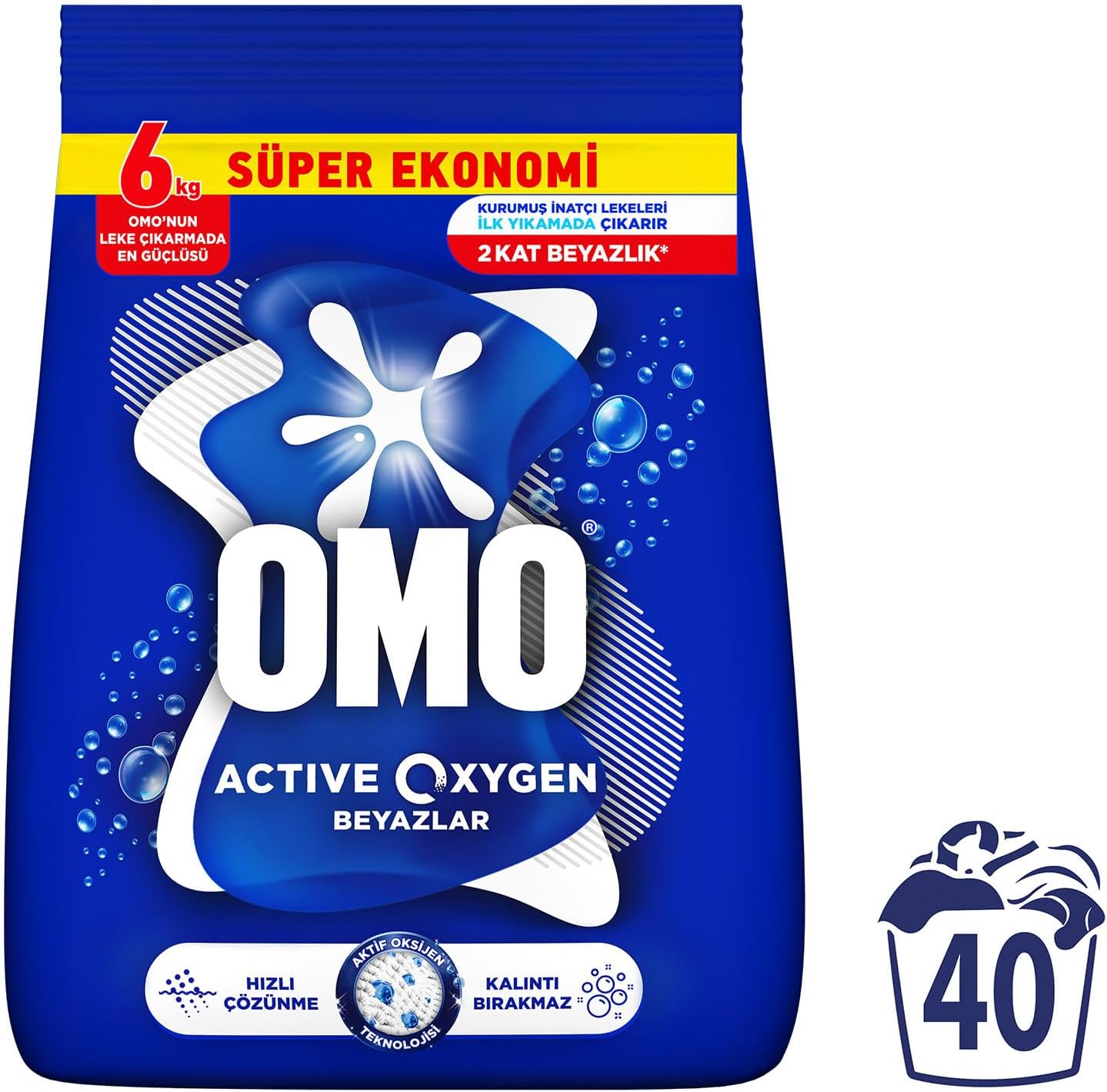 Omo Active Oxygen Beyazlar Toz Deterjanı 6 kg