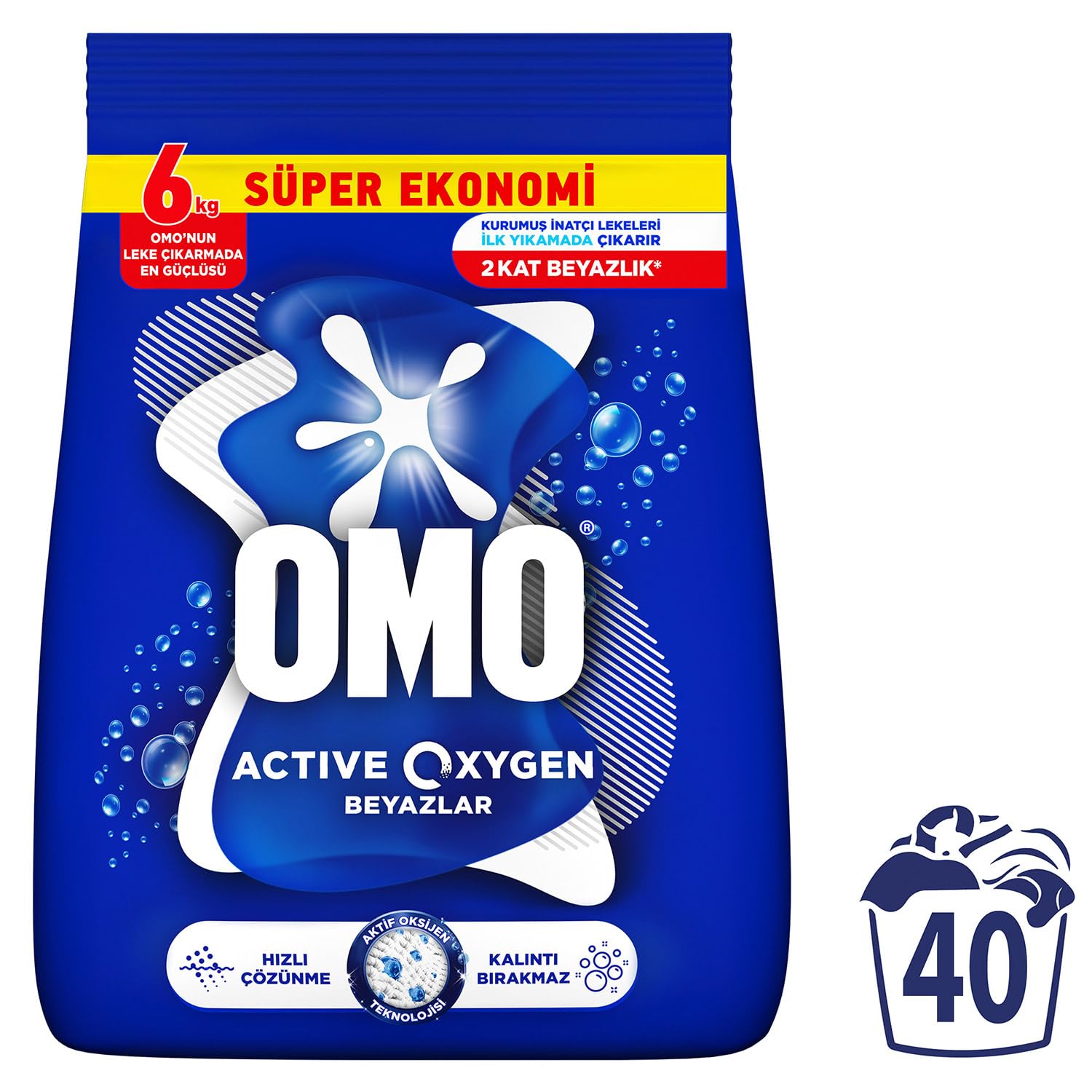 Omo Active Oxygen Beyazlar Toz Deterjanı 6 kg